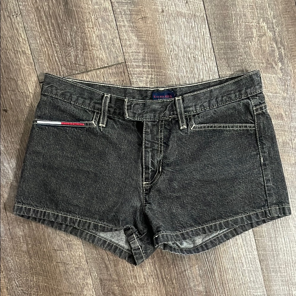 Vintage Tommy jeans Black Denim high waisted Shorts Y2K